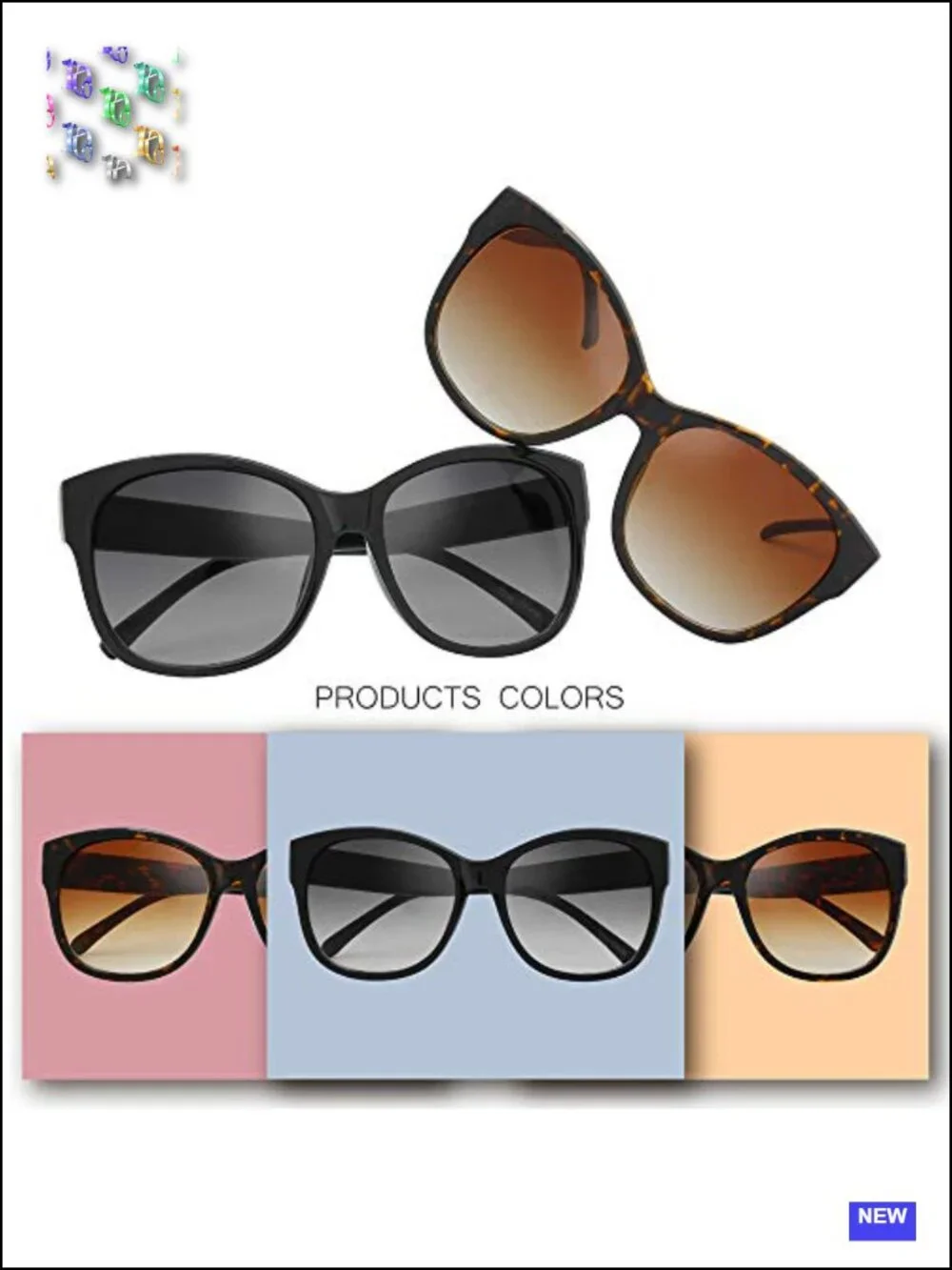 Oversized Jackie O Cat Eye Hybrid Sunglasses UV Protection